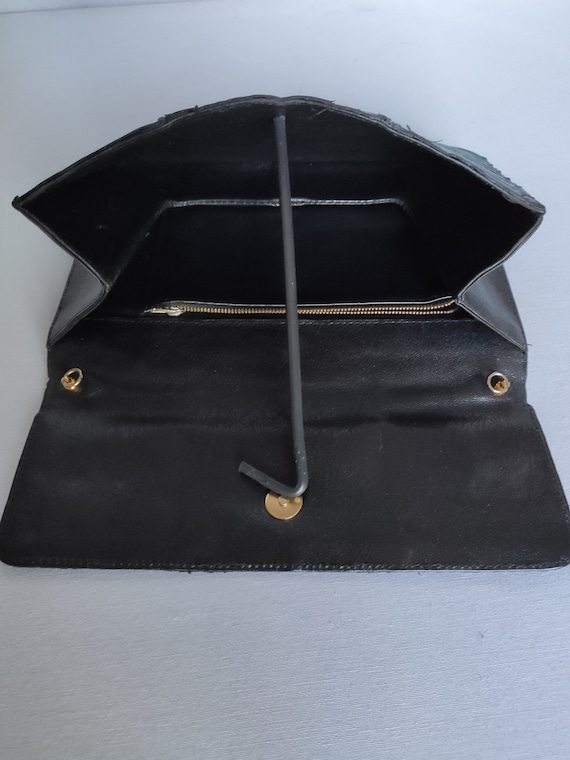 Pierre Cardin - black handbag/clutch in imitation… - image 9