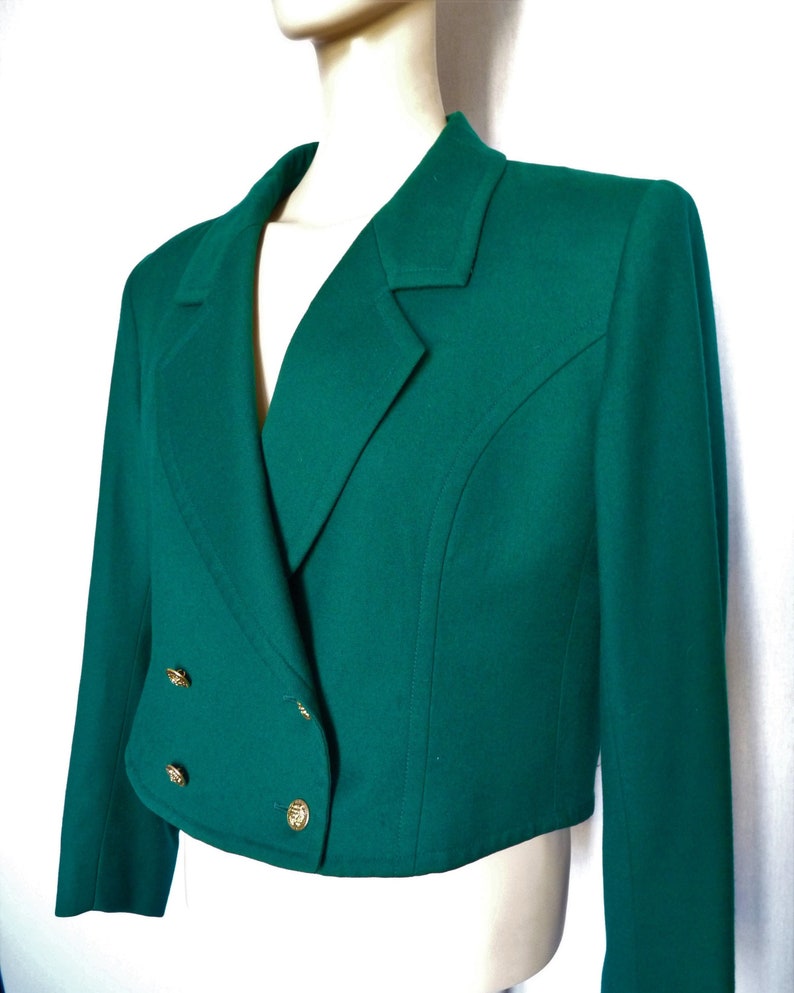 Guy Laroche Short Jacket/spencer in Pure Green Wool | Etsy