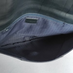 Emmanuel Ungaro large navy blue leather clutch vintage 90s image 5