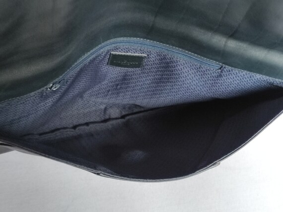 Emmanuel Ungaro - large navy blue leather clutch … - image 5