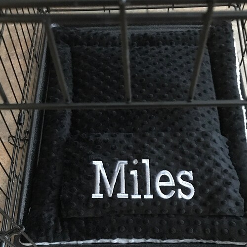 Personalized Dog Crate Mat Pet Travel Mat Minky Kennel Mat Etsy