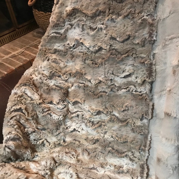 Personalized Luxe Rabbit Minky Adult Blanket, Teen Blanket, Dorm Throw,