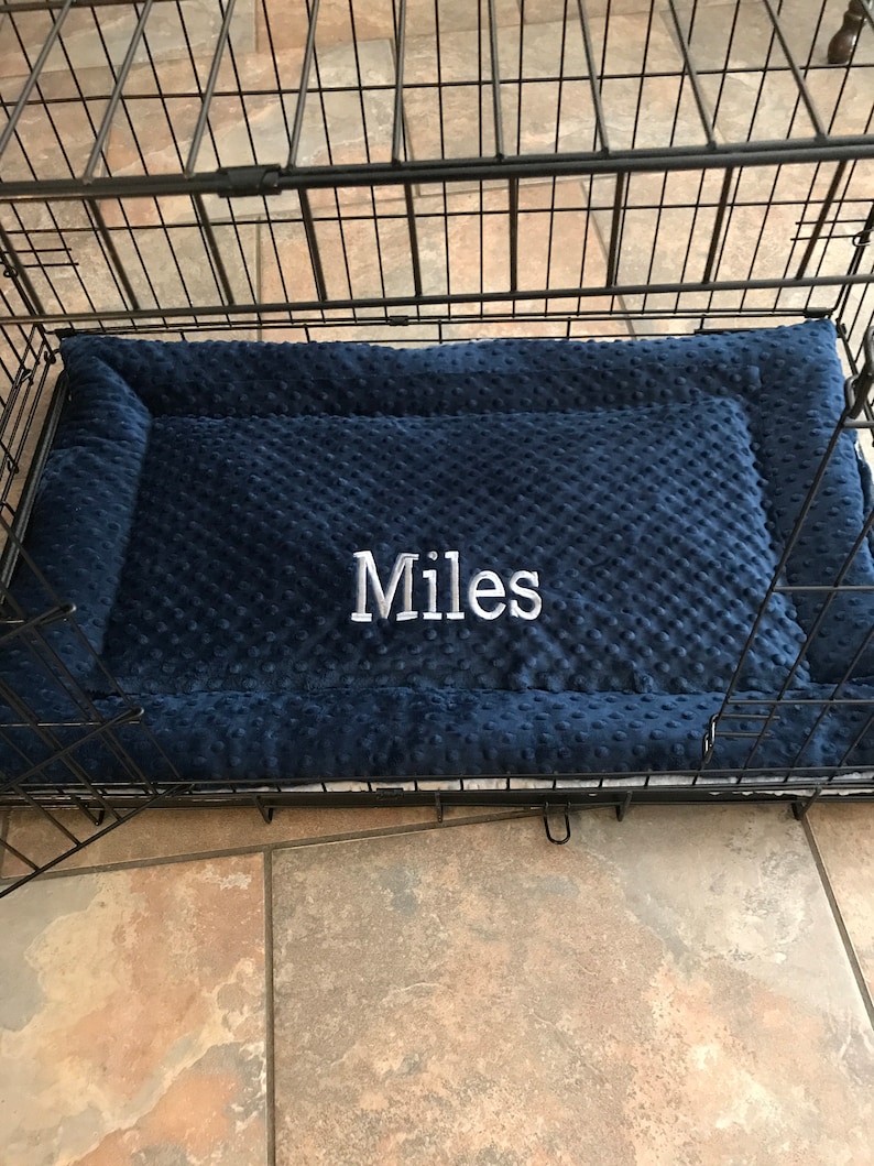Personalized Dog Crate Mat Pet Travel Mat Minky Kennel Mat Etsy