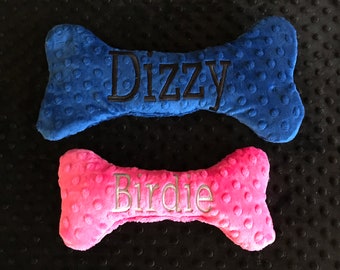 Minky Dog Toy, Dog Bone, Personalized Dog Bone
