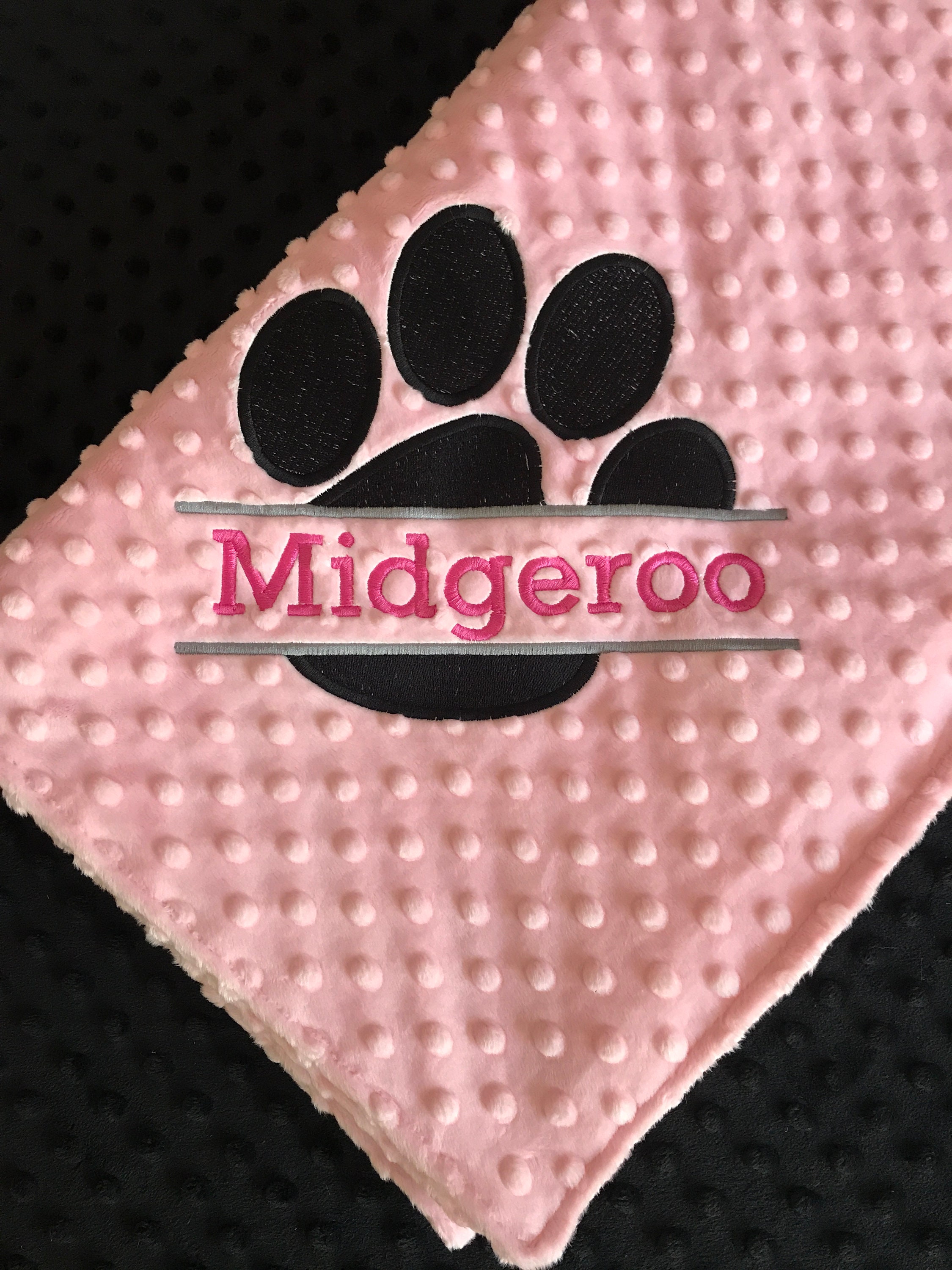 Personalized Dog Blanket Minky Dot Dog Throw Blanket With Etsy