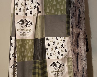 Bigfoot Blanket, Bigfoot Throw, Minky Blanket