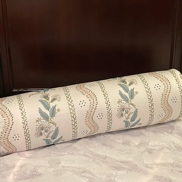 Bolster Pillow Cover, Personalized Soft Blue and Green Stripe Home Decor Pillow, Long Bolster Pillow Cover