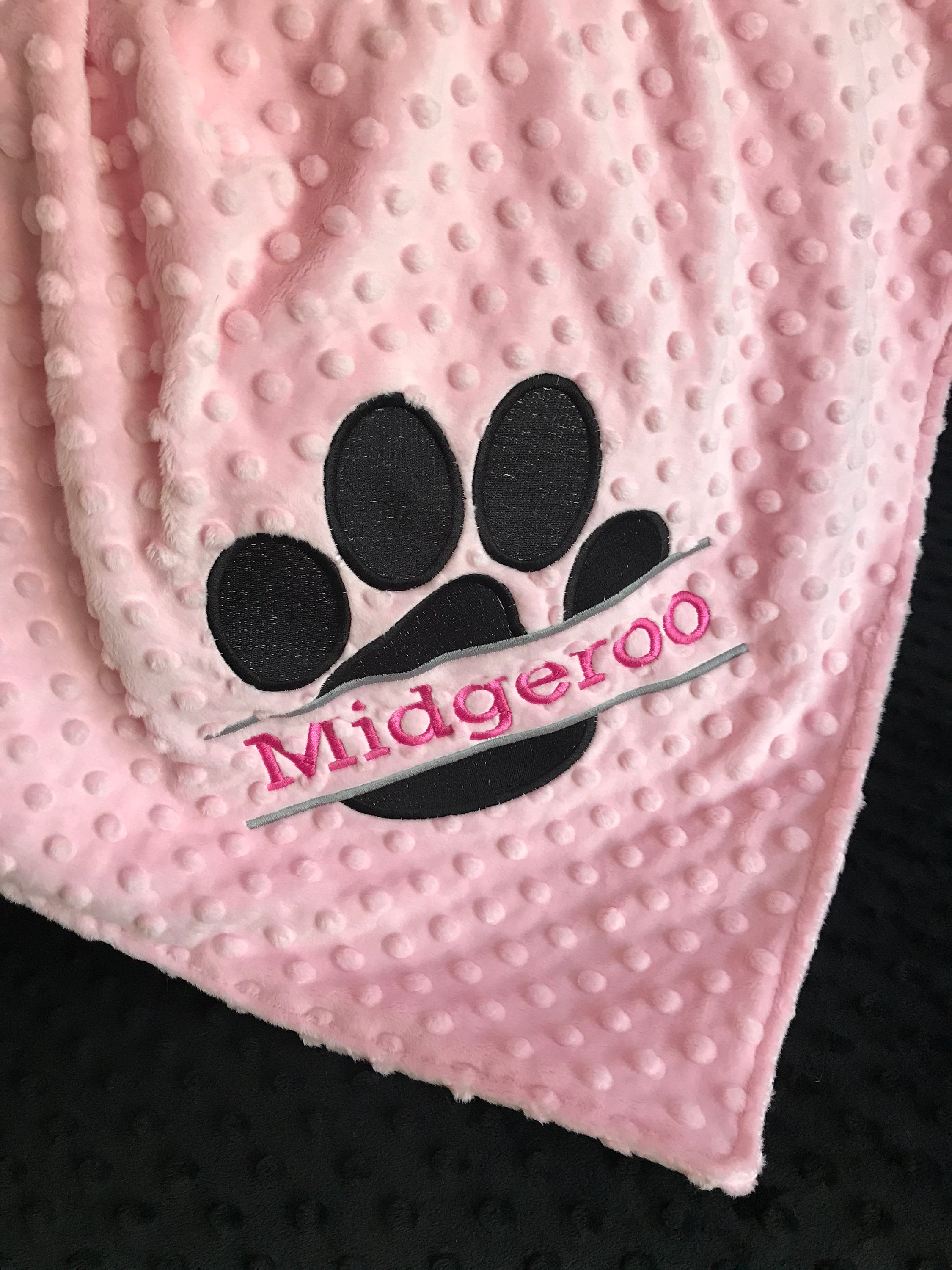 Personalized Dog Blanket Minky Dot Dog Throw Blanket With Etsy