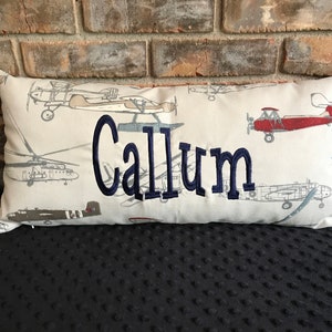 Pillow Cover -Vintage Airplane, Decorative Pillow Cover, Airplane Pillow Cover, Throw Pillow bild 1