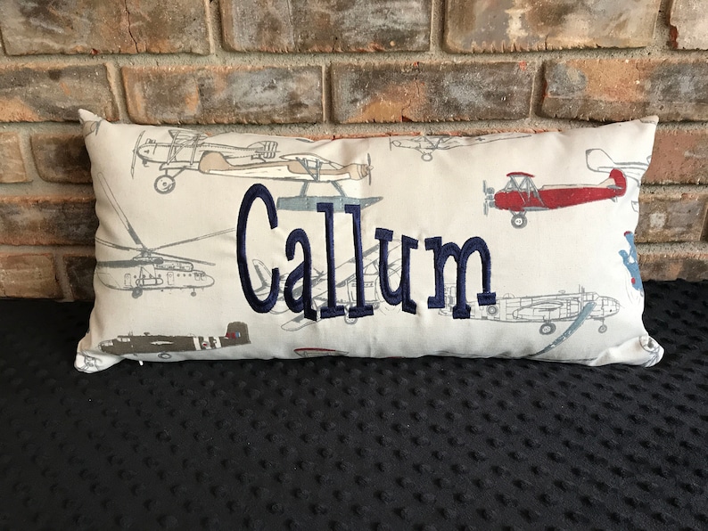 Pillow Cover -Vintage Airplane, Decorative Pillow Cover, Airplane Pillow Cover, Throw Pillow bild 1