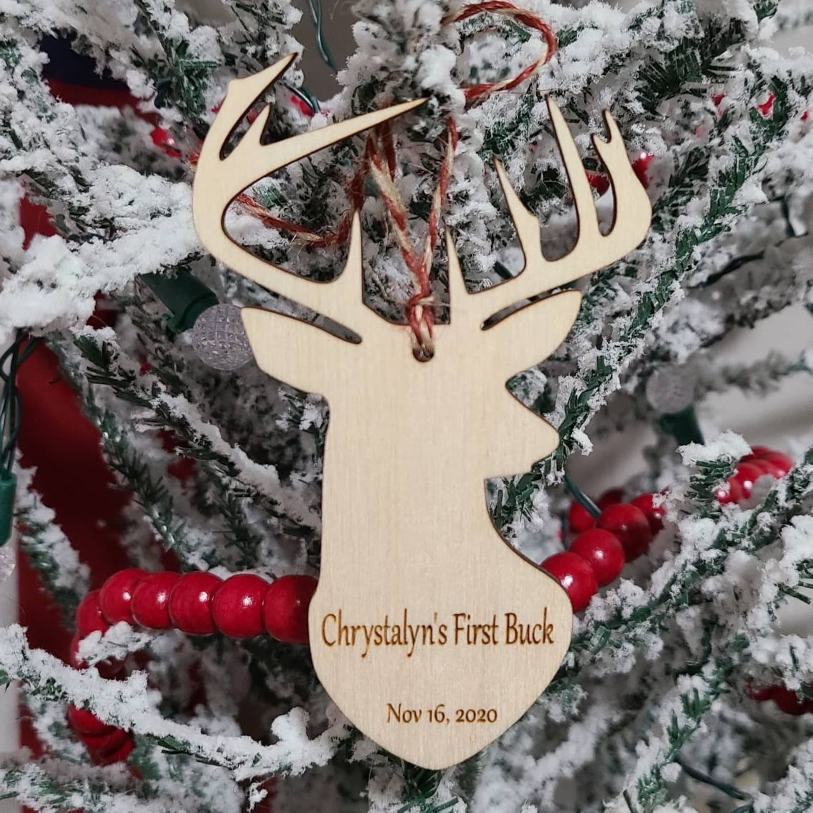 First Buck Wood Ornament Whitetail Deer Christmas Tree Etsy