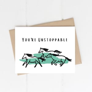 Vous ne pouvez pas vous arrêter | Chevaux sauvages | carte d'encouragement | Carte spéciale | carte d'anniversaire | de voeux | Carte de sobriété | Carte d'assistance