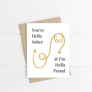 Vous êtes vraiment sobres et je suis fière de vous | carte d'encouragement | Carte spéciale | carte d'anniversaire | de voeux | Carte de sobriété | Carte d'assistance