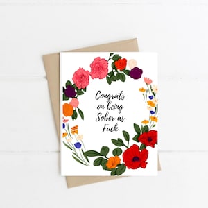 Félicitations pour votre sobriété | carte d'encouragement | Carte spéciale | carte d'anniversaire | de voeux | Carte de sobriété | Carte d'assistance