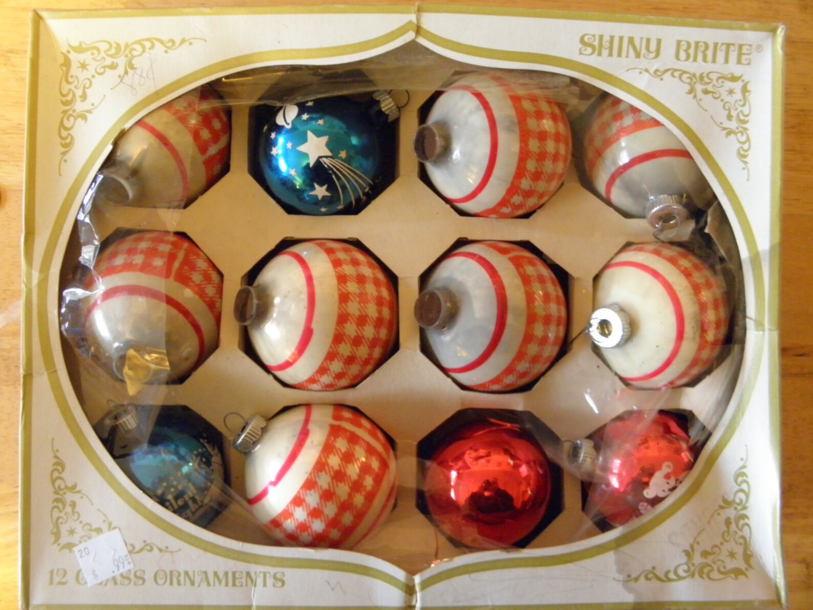 Shiny brite ornaments 8 large matching2 small blue with Etsy