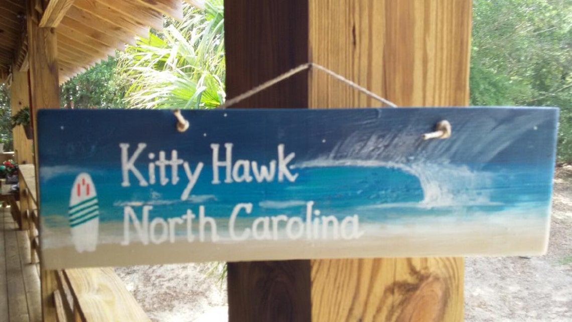 Kitty Hawk North Carolina rusticwooden Hand Painted Sign on Etsy