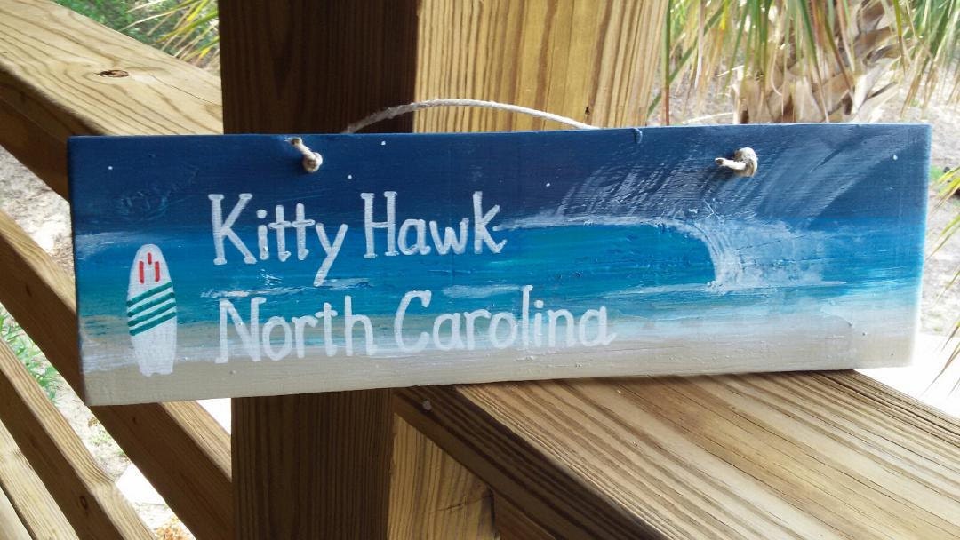 Kitty Hawk North Carolina rusticwooden Hand Painted Sign on Etsy