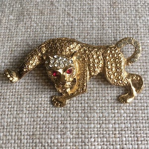 Vintage Statement Panther Broche - Wild Cat Pin- Panther Sieraden- Panther Sieraden - jaren &#39;80 Animal Broche -80s Animalistic Broche Stament Pin