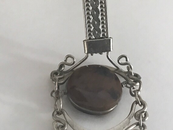 Vintage Natural Stone Metal Open-Work Bracelet - … - image 3