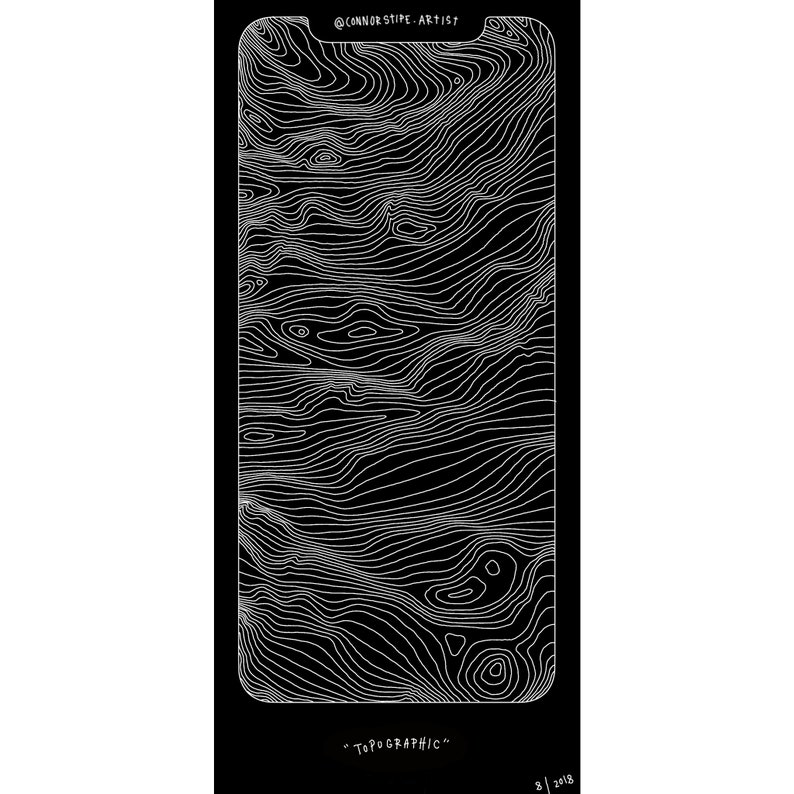 Minimalist Topographic iPhone Wallpaper Etsy