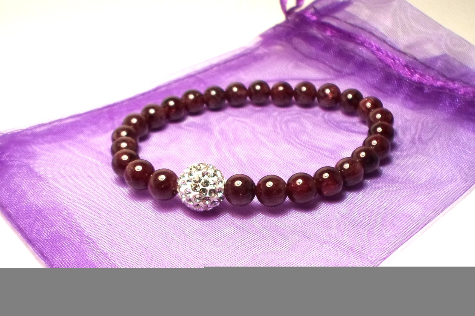 Healing Gemstone Bracelet With Swarovski Crystal for Protection