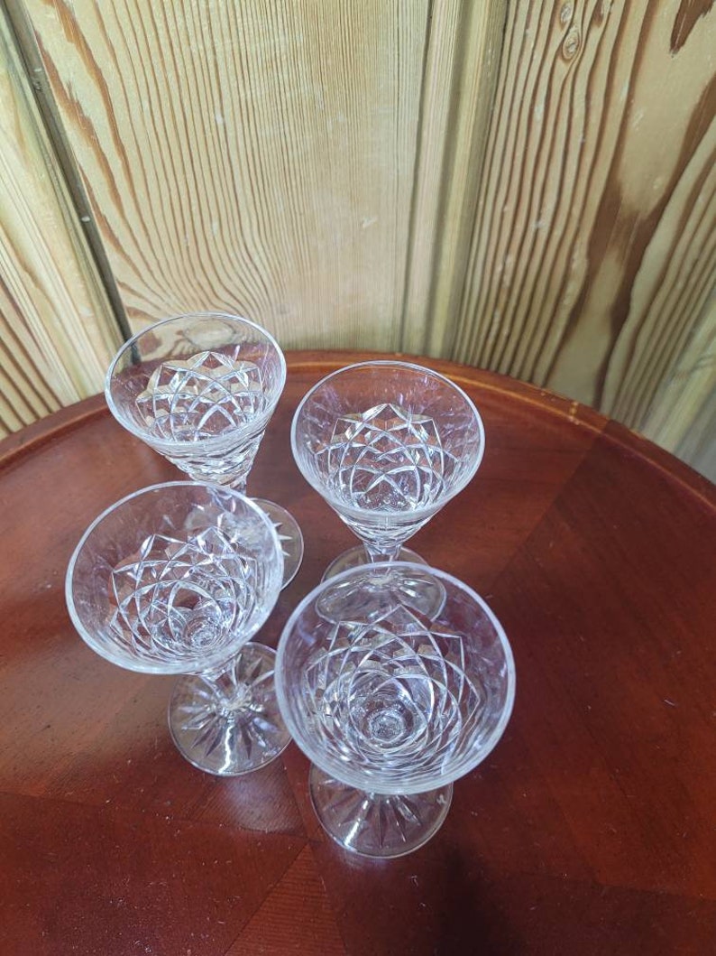 Vintage Pair of Irish Waterford Crystal Liquer Glasses. Tyrone Pattern