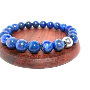 Lapislazuli Armband - Edelstein Armband - Herren Armband - Womens Armband - blaue Perle Armband - Yoga Armband - Stretch Armband Chakra