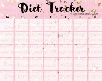 Pink & Gold Complete Fitness IG Tracker | weight, measurements, diet, exercise