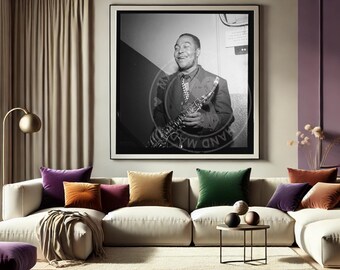 Charlie Parker porträtttryck – Vintage Bebop-saxofonlegend (digital nedladdning)