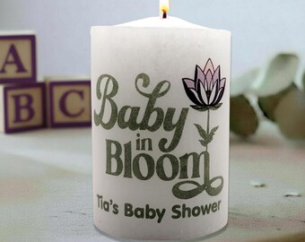 Baby in Bloom Baby Shower Candle Botanical Floral Design