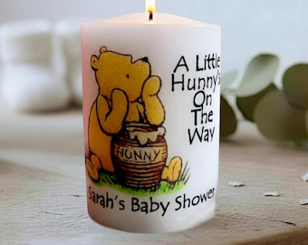 Classic Winnie the Pooh Baby Shower Votive Candle 2" Nursery Keepsake Decor Gender Neutral Party Favor