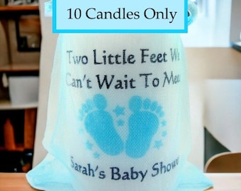 Baby Shower Favors Boy Candles Guest Gift Can Be Personalized In A Blue Organza Bag