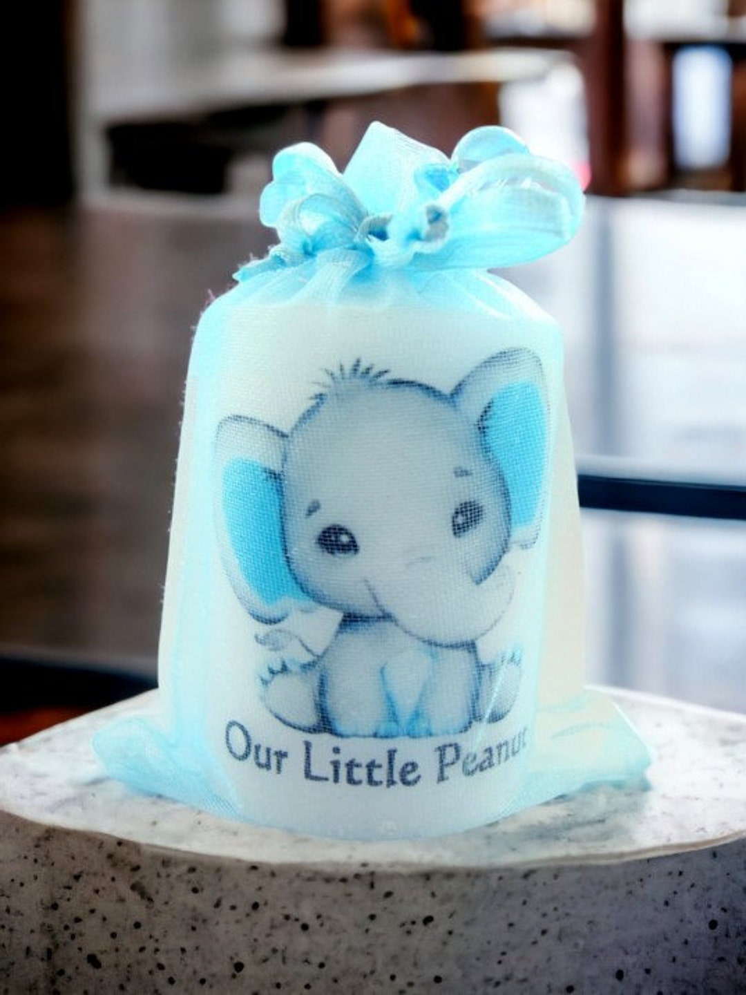25-Piece Elephant Baby Shower Favors Set - Gender Reveal Candles With Thank You Cards & Gift Bags