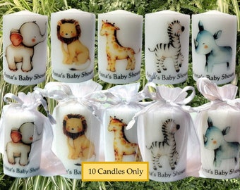 Safari Baby Shower Favors Jungle Animals Candles Can Be Personalized Gender Neutral Gift For Guests