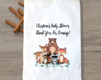 Bolsitas de dulces con animales del bosque – Bolsitas personalizadas para fiestas temáticas del bosque, juego de 10