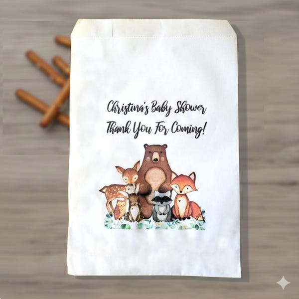 Lot de 10 sacs à friandises pour animaux de la forêt – Sacs de cadeaux personnalisés sur le thème de la forêt