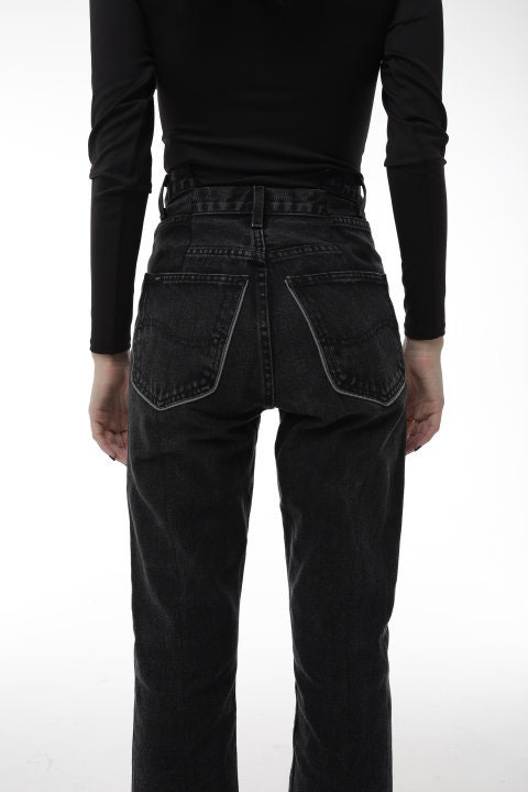 Front Slit Futuristic Jeans / Black | Etsy