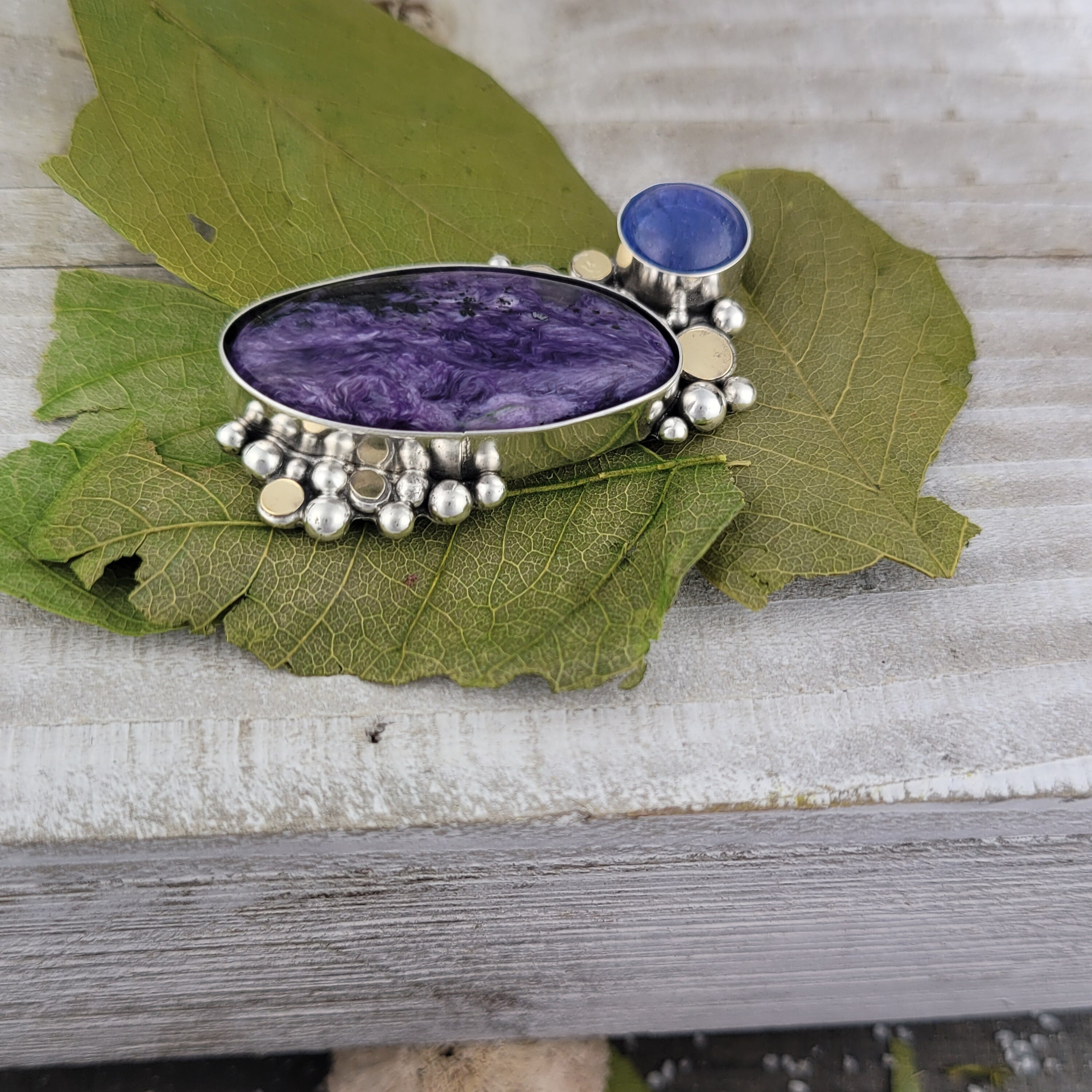 Moderne lila Sterling Ring oder Halskette Charoite und | Etsy