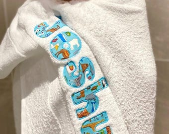 Personalized Appliqué Name Bath Towel, Egyptian Cotton