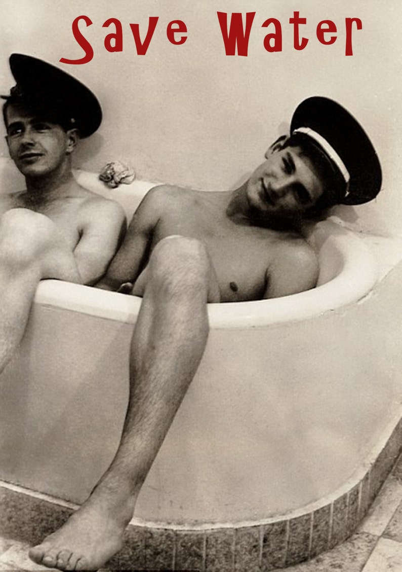 Gay Friendship Humor Card Vintage Photo Friendship Gay Humor ****VMHR1004 Greeting Card