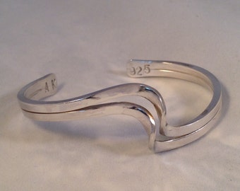 Sterling silver twisted cuff bracelet