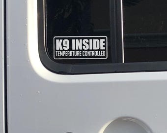 Dog Inside Temperature Controlled Vinyl Decal - Pet Safety Car Window Sticker (Set of 2)