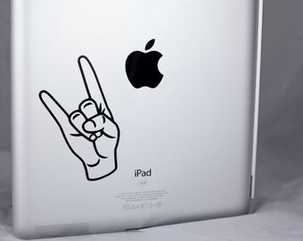 Metal Horns Hand Sign Vinyl Decal: Rock On Sticker