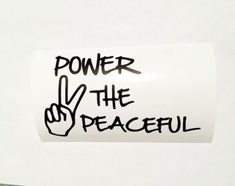 Power to the Peaceful - Macbook Pro Decal - Car Vinyl Decal- Peace Sign Sticker