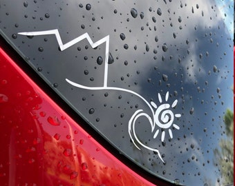 Sun Ocean Wave Mountain Vinyl Decal Transfer Sticker / Outdoors Sticker Label