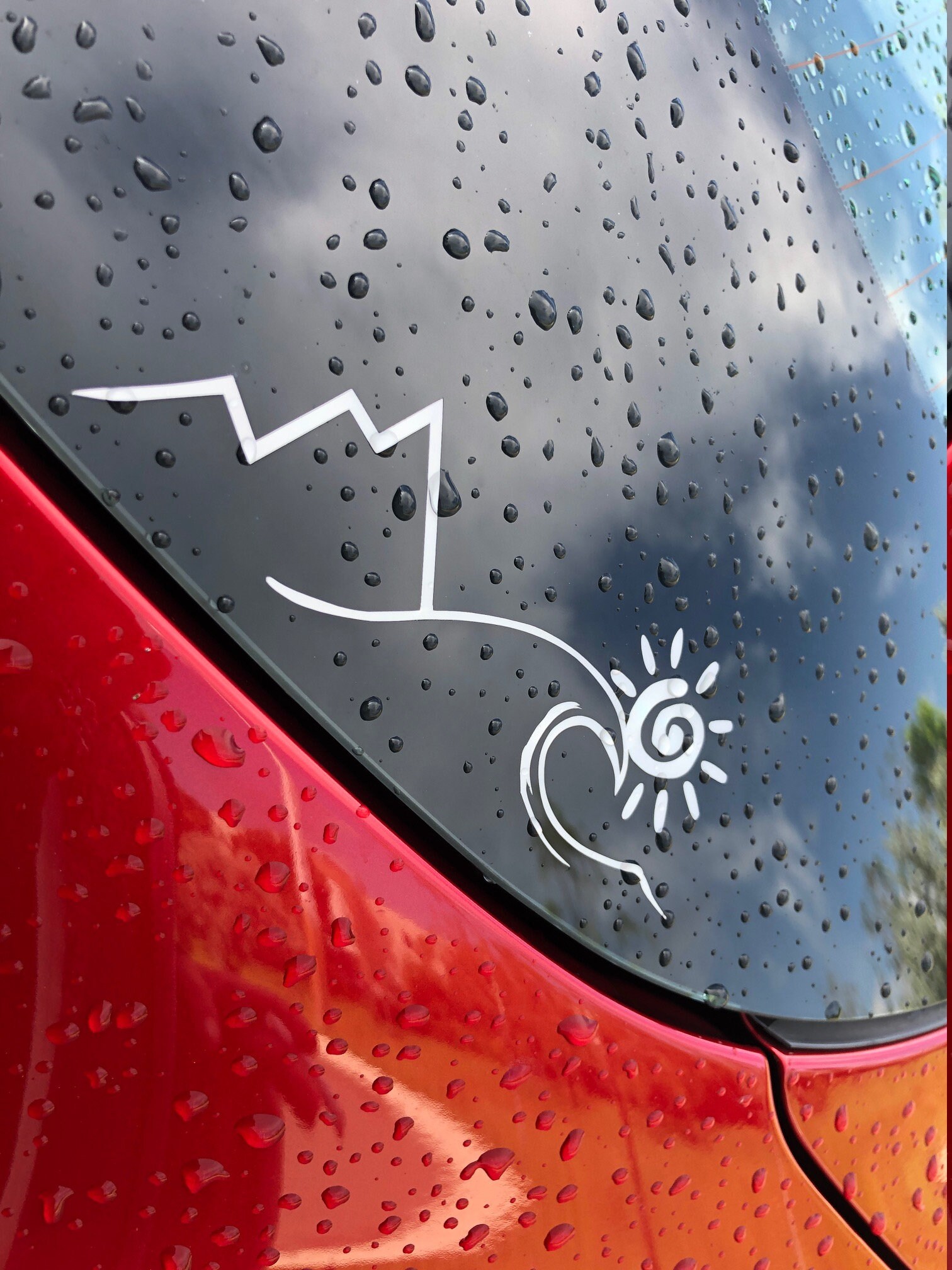 Mountain Sun Wave Vinyl Decal Transfer Sticker / Outdoors and Surf ...