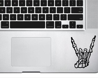 Skeleton Metal Fist Vinyl Decal - Rock On Devil l Horns Skeleton Hand