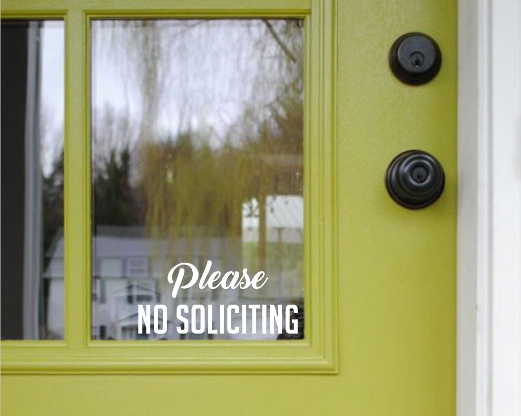 No Soliciting Decal | Please No Soliciting Vinyl Decal - No Solicit S…