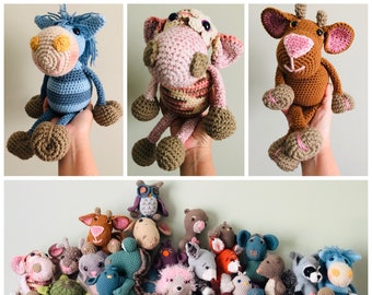Crochet Horse,PoNY,Goat,Cow, BuNDLE *PATTERNSOnly* PDf Instant Download, Digital, Crochet Baby, Amigurumi, Girl, Boy, Farm Animal, Nursery