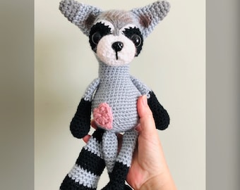Crochet Racoon Pattern: Baby Animal Amigurumi (PDF Download)